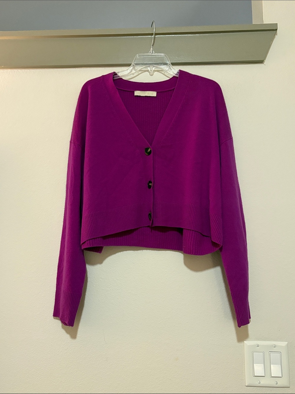 Vanessa Bruno Caren 100% Wool Blend Cardigan in Purple SZ L VGUC